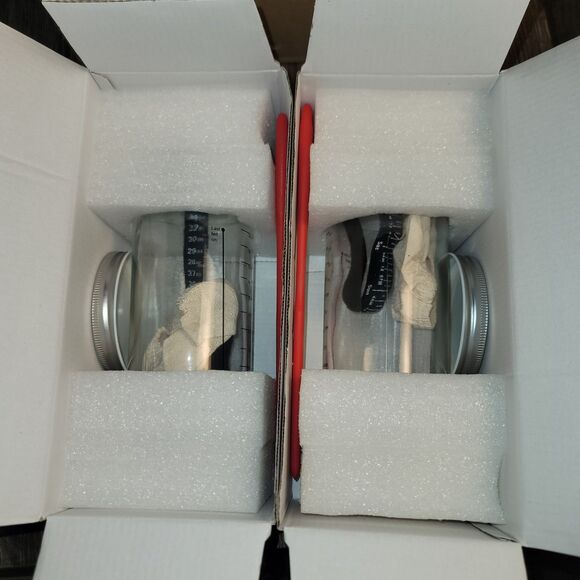 Glass Sourdough Starter Jar 2 Pack, 24 Oz Wide Mouth Organic Sourdough Starter K - Picture 2 of 3